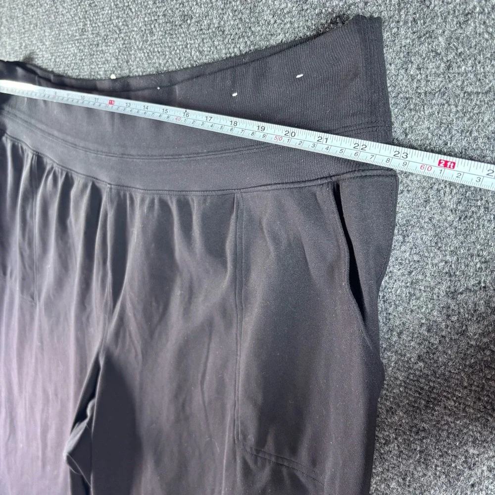 Athleta Crop Yoga Pants Womens 1X Black Wide Leg Pockets Plus Size Athleisure